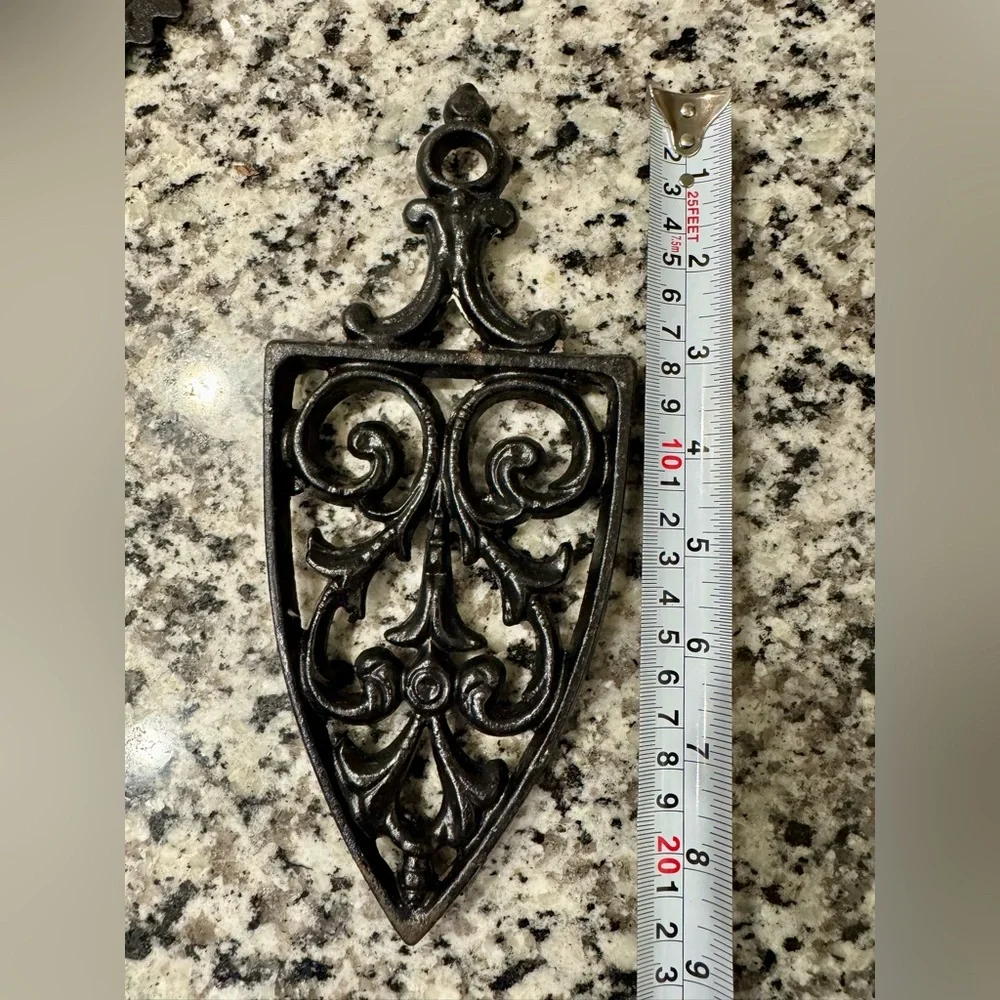 Vintage Wilton Black‎ Cast Iron Trivet Set